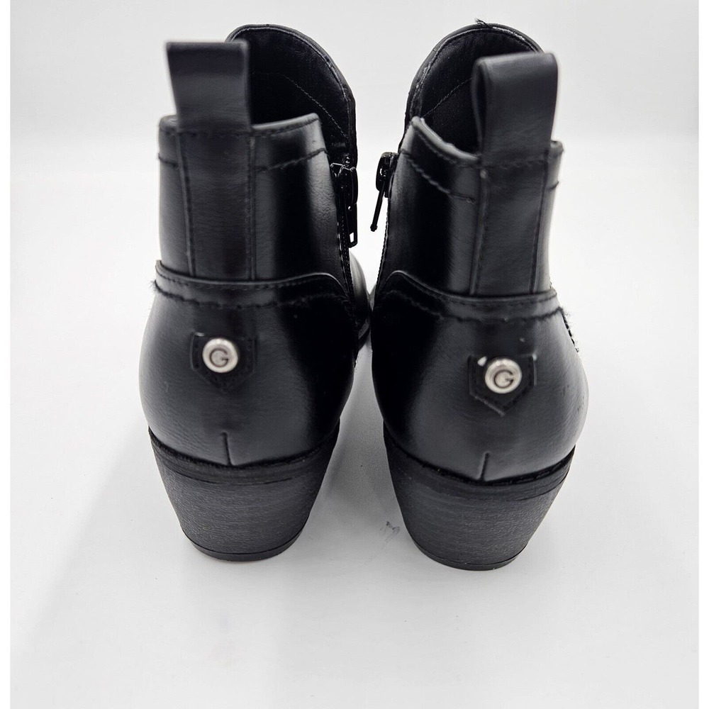 G By Guess Goth Peasant Vegan Black Tammie Ankle Boots Side Zipper Size 8 - Picture 2 of 10
